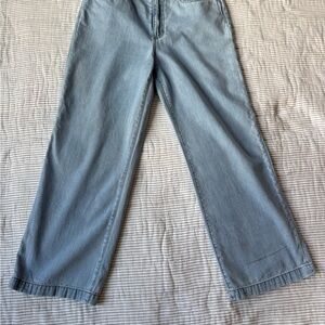 Joe's Jeans Light Blue High-Rise Wide Leg Crop Jeans